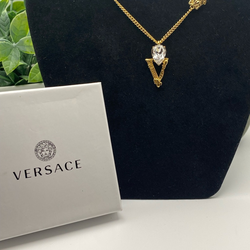 AUTHENTIC Versace Virtus Crystal Necklace